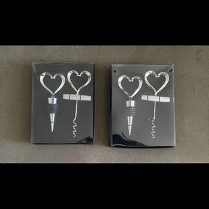 Heart wine corkscrew and bottle stopper.